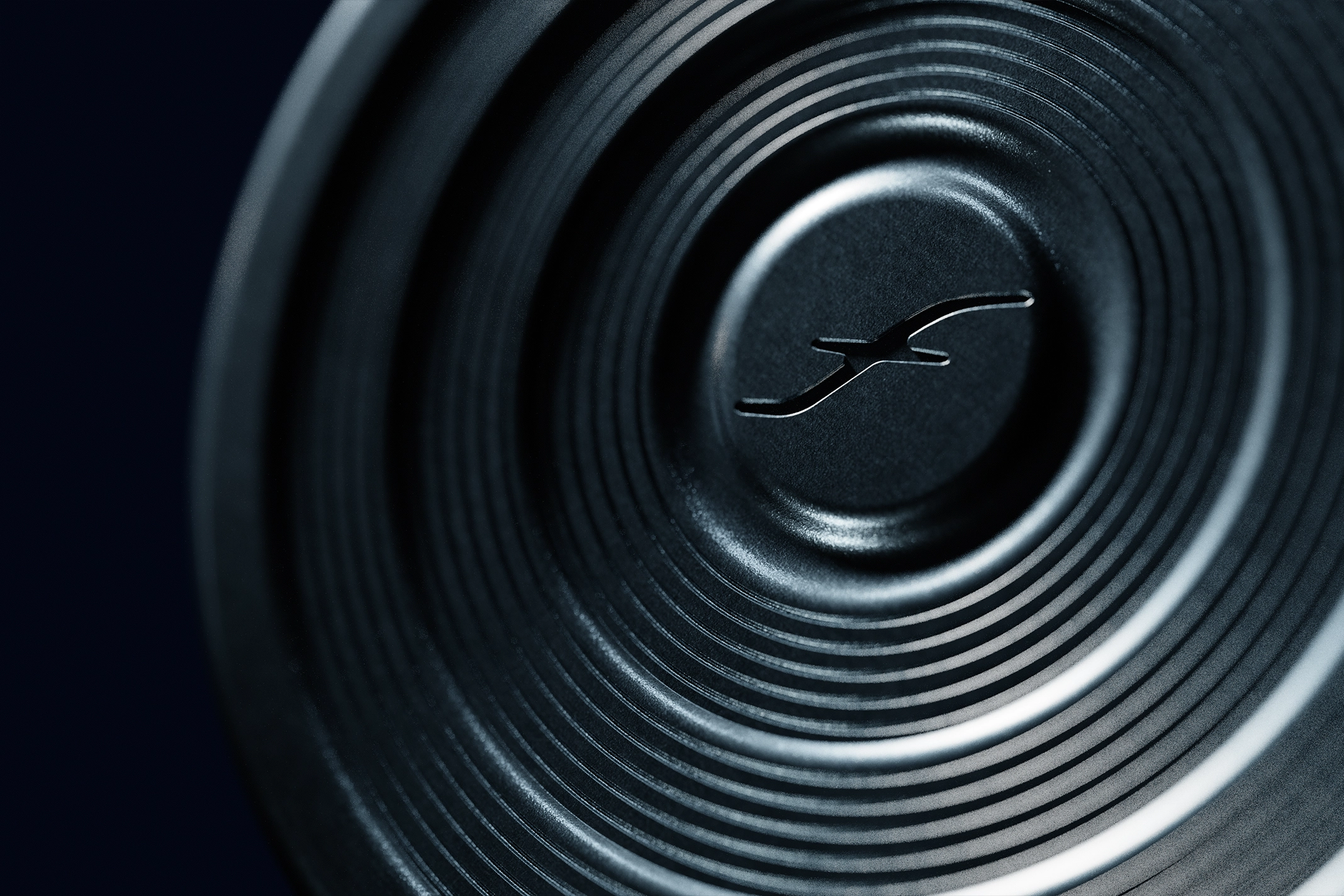 Close-up of a precisely structured metal surface